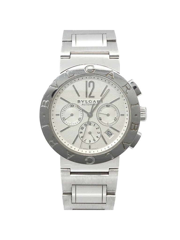 Bvlgari Chronograph Watch Date Silver Automatic